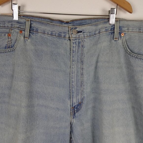 Levi's 469 Loose Shorts Big Men's Size 52 Blue Denim Cotton Raw Hem - Picture 2 of 9